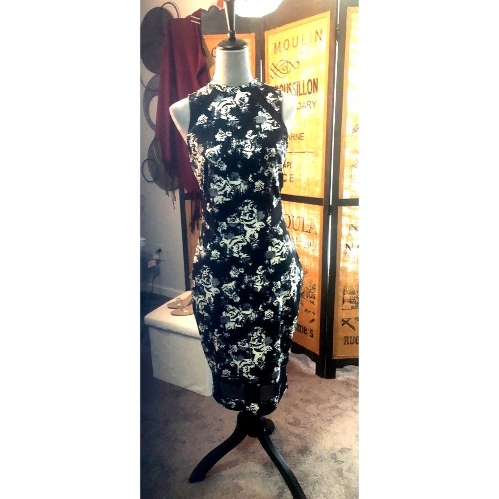 Material Girl Bodycon Black and White Dress Size Large